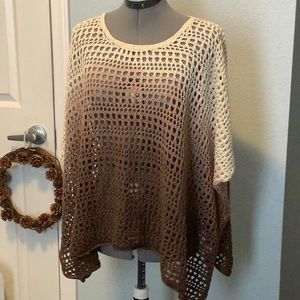 🍁Coldwater Creek Crocheted Ombré Poncho 🍁